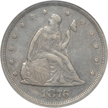 1876 NGC AU-50.