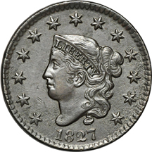Eleven Middle Date Large cents.