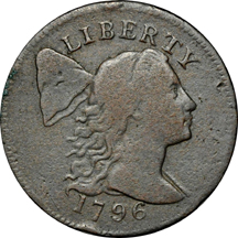 1796 Crowded Head/ Triple Leaf Under "T" (S-89, R-3).  F.