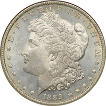 Twenty certified Morgan dollars.