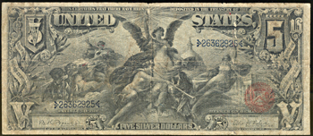 1896 $5.00 VG.