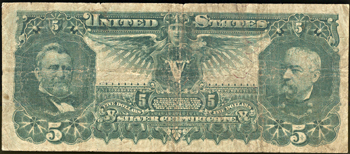 1896 $5.00 VG.