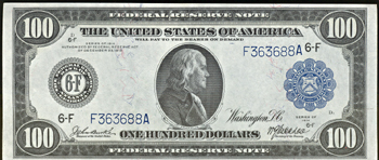 1914 $100.00 Atlanta.  Blue Seal. GemCU.
