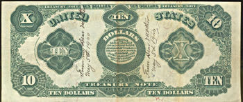 1891 $10.00.  XF.