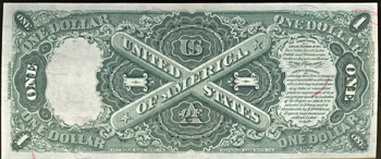 1880 $1.00.  Large Seal Red Numbers. AU.