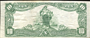 1902 $10.00. Clarence, IA Charter# 7682 Blue Seal. XF.