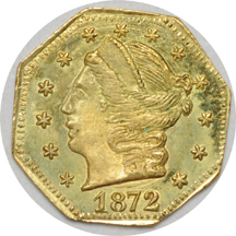 1872 (BG-725, R-5+) quarter-dollar, MS-61.