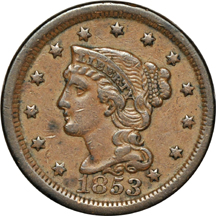 Eleven Large cent type coins.