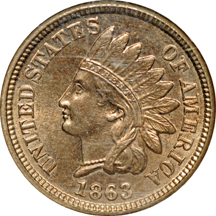 Three certified copper-nickel Indian Head cents.