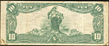 1902 $10.00. Pine Bluff, AR Charter# 6680 Blue Seal. F.