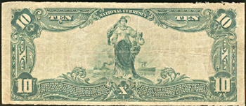 1902 $10.00. Dalton, GA Charter# 3907 Blue Seal. F.