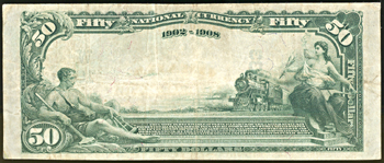 1902 $50.00. Omaha, NE Charter# 1633 Blue Seal. VF.