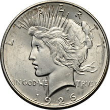 Four difficult high-grade Peace dollars.