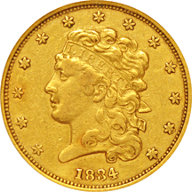 1834 Plain 4. PCGS XF-45.