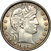 Eight quarter dollar and half-dollar PQ silver type coins.