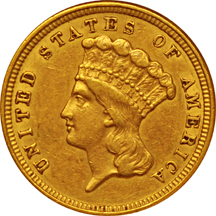 Seven Piece 1854 U. S. Gold Type Set.