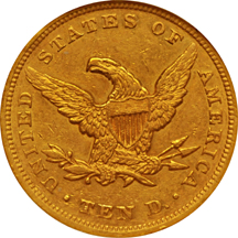 Five Piece 1852 U. S. Gold Type Set.