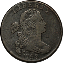 Eight Draped Bust Large cents.