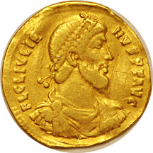 360 - 363 AD Julian II gold solidus.