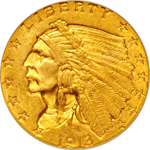 Complete (1908 - 1929) Indian Head quarter-eagle certified set, MS-64.