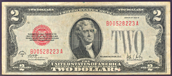 1928-B $2.00.  XF.