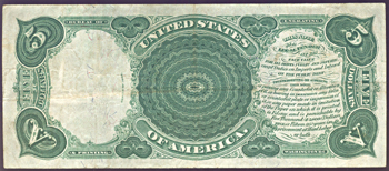 1907 $5.00.  VF.