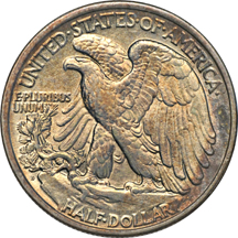 Album (1916 - 1947-D) of Walking Liberty half-dollars.