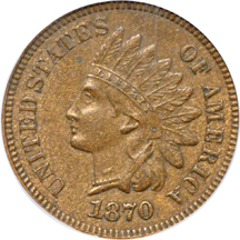 Five Better Certified Indian Head cents.