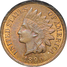 Five Better Certified Indian Head cents.