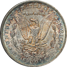 Three Beautifully Toned San Francisco branch mint Morgan silver dollars.