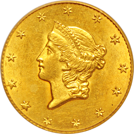 1849 Open Wreath. PCGS MS-62.