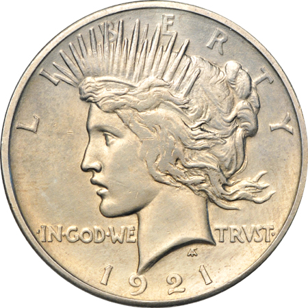 Ten Peace dollars.