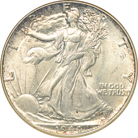 Eight certified Walking Liberty half-dollars