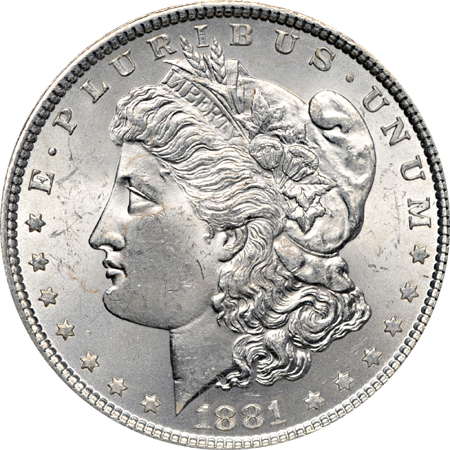 Fifteen certified Morgan dollars.