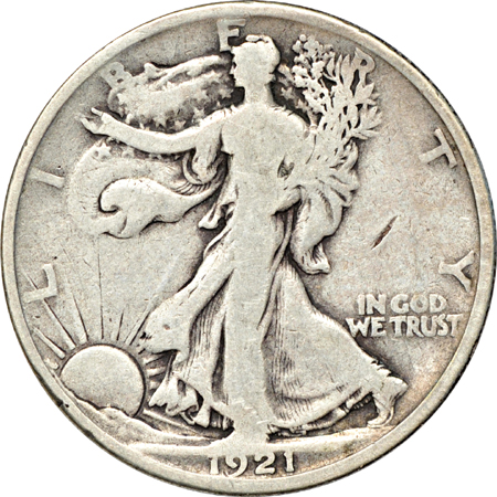 Partial album (1916 - 1947-D) of Walking Liberty half-dollars.