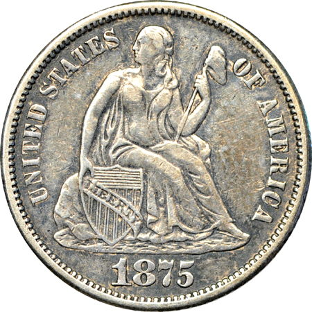 Partial album (1837 Lg. Dt. - 1891-S) of Seated Liberty dimes.