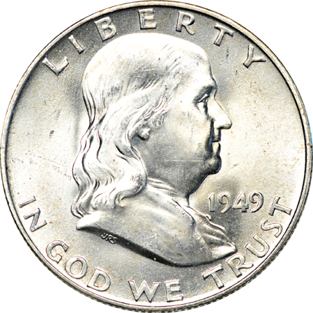 Album (1948 - 1963-D) of Franklin half-dollars.