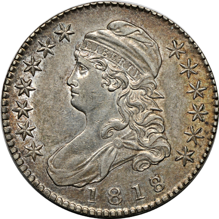 1814, 4 over 3 (O-101a, R.2), 1817, 7 over 3 (O-101a, R.2), 1818, 8 over 7, Small 8 (O-102a, R.2) and 1818, 8 over 7, Large 8 (O-101, R.1).