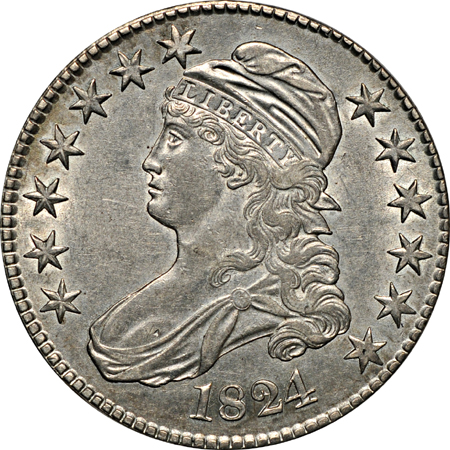 1824 (O-113, R.1), 1825 (O-106a, R.3), 1826 (O-117, R.2), 1828 Curled Base 2 (O-104, R.3), 1828 Sq, Base 2, Lg. 8's (O-108, R.3), and 1829 (O-119, R.2).