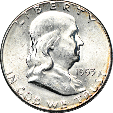 Album (1948 - 1963-D) of Franklin half-dollars.