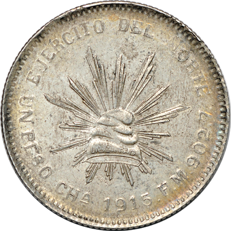 Twenty-two - 1915 Mexico Chihuahua Army of the North One Peso issues.
