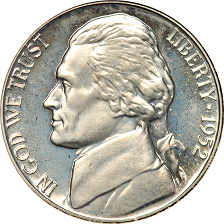 Album (1938 - 2008) of Proof Jefferson nickels.