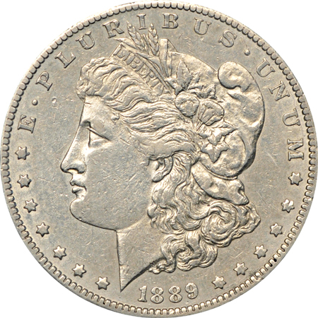 1889-CC ANACS AU-50 details, cleaned..