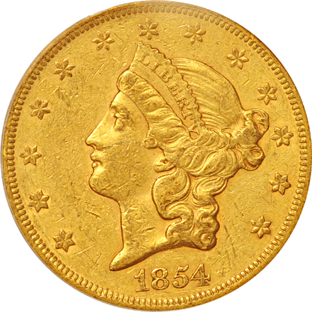 1854 PCGS XF-40.