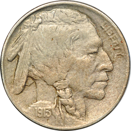 Eleven Buffalo nickels.