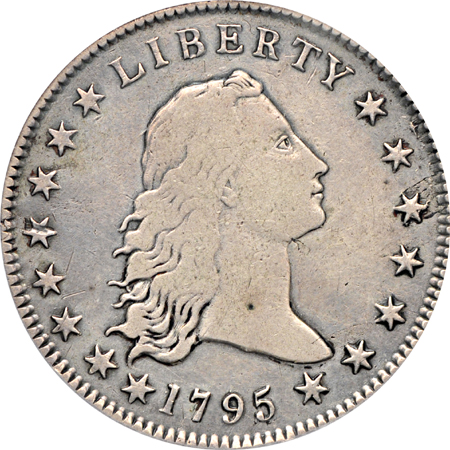 1795 2 Leaves, "Hidden Star" variety (B-4, BB-14, R-3) . PCGS Genuine.