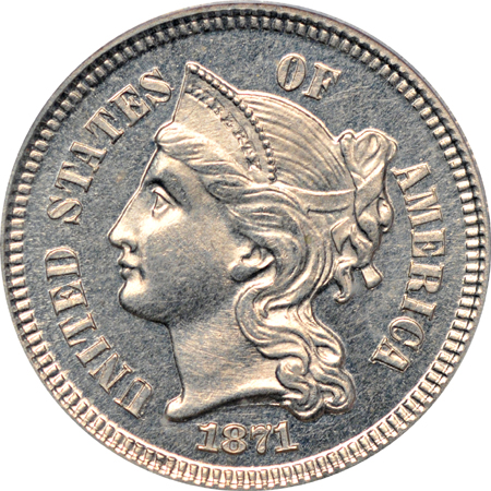 1871 PCGS PF-64.