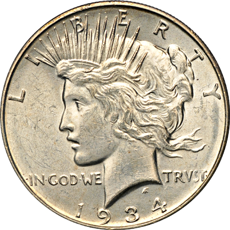 Album (1921 - 1935-S) of Peace dollars.