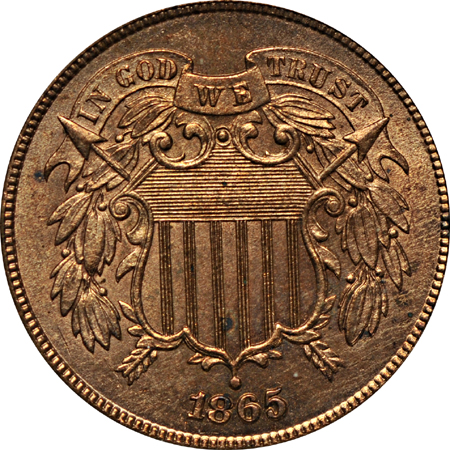 1865 NGC MS-64 RD.