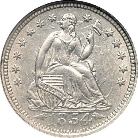 1854 w/ Arrows and 1858. NGC MS-62.